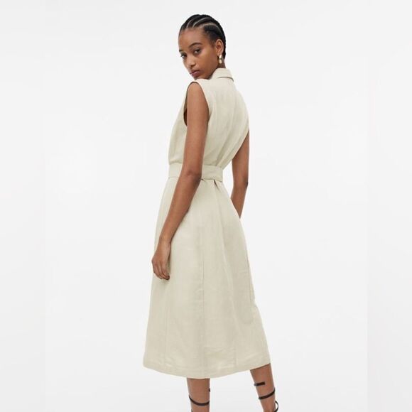 H&M Linen Blend Shirt Dress New - Picture 7 of 8